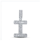 10kt White Gold Men's Baguette Diamond I Initial Pendant - 3/8 Cttw - Splendid Jewellery