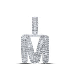 10kt White Gold Men's Baguette Diamond M Initial Pendant - 3/4 Cttw | Splendid Jewellery - Splendid Jewellery