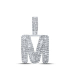 10kt White Gold Men's Baguette Diamond M Initial Pendant - 3/4 Cttw | Splendid Jewellery - Splendid Jewellery