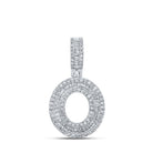 10kt White Gold Men's Baguette Diamond O Initial Pendant - 1/2 Cttw - Splendid Jewellery