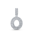 10kt White Gold Men's Baguette Diamond O Initial Pendant - 1/2 Cttw - Splendid Jewellery