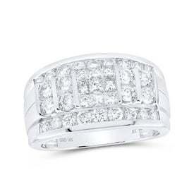 10kt White Gold Men's Diamond Band Ring - 2 Cttw | Splendid Jewellery - Splendid Jewellery