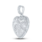 10kt White Gold Men's Diamond Cracked Heart Charm Pendant - 3/8 Cttw - Splendid Jewellery - Splendid Jewellery