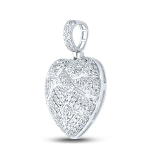 Load image into Gallery viewer, 10kt White Gold Men's Diamond Cracked Heart Charm Pendant - 3/8 Cttw - Splendid Jewellery - Splendid Jewellery