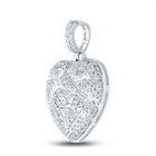 10kt White Gold Men's Diamond Cracked Heart Charm Pendant - 3/8 Cttw - Splendid Jewellery - Splendid Jewellery