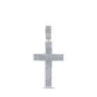 10kt White Gold Men's Diamond Cross Charm Pendant - 1/2 Cttw - Splendid Jewellery