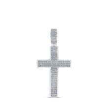 Load image into Gallery viewer, 10kt White Gold Men's Diamond Cross Charm Pendant - 1/2 Cttw - Splendid Jewellery