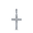 10kt White Gold Men's Diamond Cross Charm Pendant - 1/2 Cttw - Splendid Jewellery