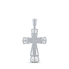 10kt White Gold Men's Diamond Cross Charm Pendant - 2 - 1/3 Cttw | Splendid Jewellery - Splendid Jewellery
