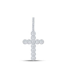 10kt White Gold Men's Diamond Cross Charm Pendant - 3/4 Ct.t.w. - Splendid Jewellery