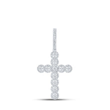 Load image into Gallery viewer, 10kt White Gold Men's Diamond Cross Charm Pendant - 3/4 Ct.t.w. - Splendid Jewellery