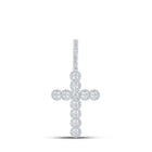 10kt White Gold Men's Diamond Cross Charm Pendant - 3/4 Ct.t.w. - Splendid Jewellery