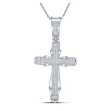 Load image into Gallery viewer, 10kt White Gold Men's Diamond Cross Pendant - 1/2 Cttw | Splendid Jewellery - Splendid Jewellery