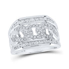 10kt White Gold Men's Diamond Curb Link Band Ring - A Dazzling Statement Piece - Splendid Jewellery