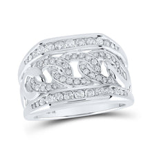Load image into Gallery viewer, 10kt White Gold Men's Diamond Curb Link Band Ring - A Dazzling Statement Piece - Splendid Jewellery