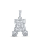 10kt White Gold Men's Diamond Initial Charm Pendant - 1 - 1/4 Cttw - Splendid Jewellery - Splendid Jewellery