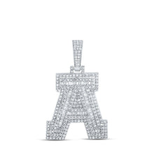 Load image into Gallery viewer, 10kt White Gold Men's Diamond Initial Charm Pendant - 1 - 1/4 Cttw - Splendid Jewellery - Splendid Jewellery