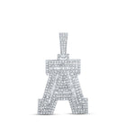 10kt White Gold Men's Diamond Initial Charm Pendant - 1 - 1/4 Cttw - Splendid Jewellery - Splendid Jewellery