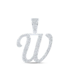 Load image into Gallery viewer, 10kt White Gold Men's Diamond Initial Letter Charm Pendant - 1 - 1/4 Cttw - Splendid Jewellery
