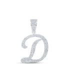 10kt White Gold Men's Diamond Initial Pendant - Dazzling Charm with 1 Ct.t.w. Round Diamond - Splendid Jewellery