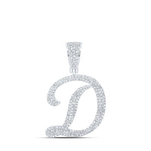 Load image into Gallery viewer, 10kt White Gold Men's Diamond Initial Pendant - Dazzling Charm with 1 Ct.t.w. Round Diamond - Splendid Jewellery