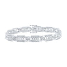 10kt White Gold Men's Diamond Link Bracelet - 3/4 Cttw | Splendid Jewellery - Splendid Jewellery