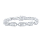 10kt White Gold Men's Diamond Link Bracelet - 3/4 Cttw | Splendid Jewellery - Splendid Jewellery