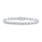 10kt White Gold Men's Diamond Link Bracelet - Elegant and Timeless Sparkle - Splendid Jewellery