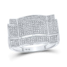 10kt White Gold Men's Diamond Rectangle Cluster Ring - Striking Elegance 1/2 Cttw - Splendid Jewellery