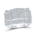 10kt White Gold Men's Diamond Rectangle Cluster Ring - Striking Elegance 1/2 Cttw - Splendid Jewellery