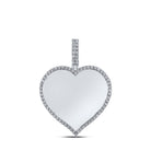 10kt White Gold Men's Heart Diamond Charm Pendant - 1/5 Cttw - Splendid Jewellery - Splendid Jewellery