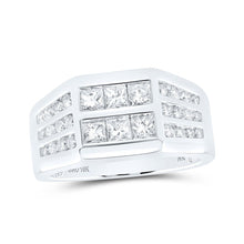 Load image into Gallery viewer, 10kt White Gold Men's Princess Diamond Band Ring - 1 - 1/2 Cttw | Exquisite Jewellery - Splendid Jewellery