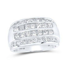 Load image into Gallery viewer, 10kt White Gold Men's Princess Diamond Band Ring - 2 - 1/2 Cttw | Luxurious Elegance - Splendid Jewellery