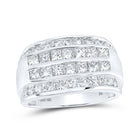 10kt White Gold Men's Princess Diamond Band Ring - 2 - 1/2 Cttw | Luxurious Elegance - Splendid Jewellery