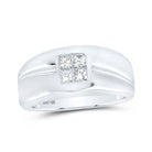 10kt White Gold Men's Princess Diamond Band Ring - Exquisite Brilliance! - Splendid Jewellery