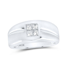 Load image into Gallery viewer, 10kt White Gold Men's Princess Diamond Band Ring - Exquisite Brilliance! - Splendid Jewellery