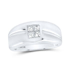 10kt White Gold Men's Princess Diamond Band Ring - Exquisite Brilliance! - Splendid Jewellery