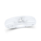 10kt White Gold Men's Princess Diamond Solitaire Band Ring - Captivating Brilliance - Splendid Jewellery
