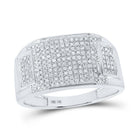 10kt White Gold Men's Rectangle Cluster Diamond Ring - 1/2 Cttw | Splendid Jewellery - Splendid Jewellery