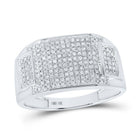 10kt White Gold Men's Rectangle Cluster Diamond Ring - 1/2 Cttw | Splendid Jewellery - Splendid Jewellery
