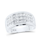 10kt White Gold Men's Round Diamond 3 - Row Band Ring - 1/2 Carat Total Weight | Splendid Jewellery - Splendid Jewellery
