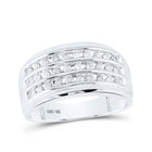 10kt White Gold Men's Round Diamond 3 - Row Band Ring - 1/2 Carat Total Weight | Splendid Jewellery - Splendid Jewellery