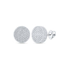 10kt White Gold Men's Round Diamond 3D Circle Earrings - Captivating Brilliance - Splendid Jewellery