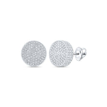 Load image into Gallery viewer, 10kt White Gold Men's Round Diamond 3D Circle Earrings - Captivating Brilliance - Splendid Jewellery