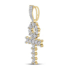 10kt White Gold Men's Round Diamond Ankh Cross Charm Pendant - 1 Cttw | Splendid Jewellery - Splendid Jewellery
