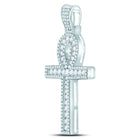 10kt White Gold Men's Round Diamond Ankh Cross Charm Pendant - 1 Cttw | Splendid Jewellery - Alternate view 2 from Splendid Jewellery