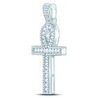 10kt White Gold Men's Round Diamond Ankh Cross Charm Pendant - 1 Cttw | Splendid Jewellery - Alternate view 3 from Splendid Jewellery