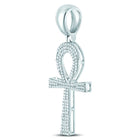 10kt White Gold Men's Round Diamond Ankh Cross Charm Pendant - 1/2 Cttw - Splendid Jewellery Collection - Alternate view 3 from Splendid Jewellery