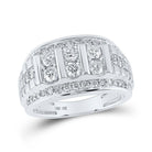 10kt White Gold Men's Round Diamond Band Ring - 1 - 1/2 Cttw | Splendid Jewellery - Splendid Jewellery