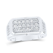 Load image into Gallery viewer, 10kt White Gold Mens Round Diamond Band Ring 1 Cttw | Dazzling Masculine Brilliance - Splendid Jewellery